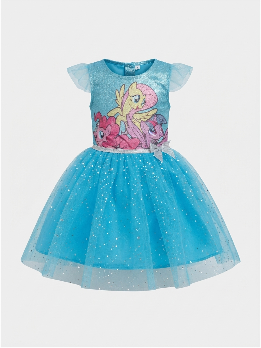 Žydros spalvos suknelė su tiuliu My Little Pony